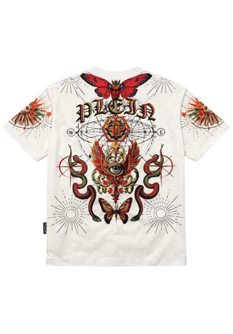 T-shirt bambina bianca in cotone Philipp Plein | BTH033BIANCO
